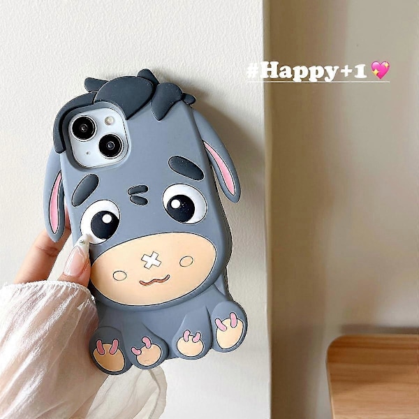 Skal för iPhone 14 Pro Max, Söta 3D Kawaii Mobilskal Roligt Vit Kanin Tecknad Omslag med Handrem Mjukt Silikon Gel Fallskydd Skal Kvinnor Flickor