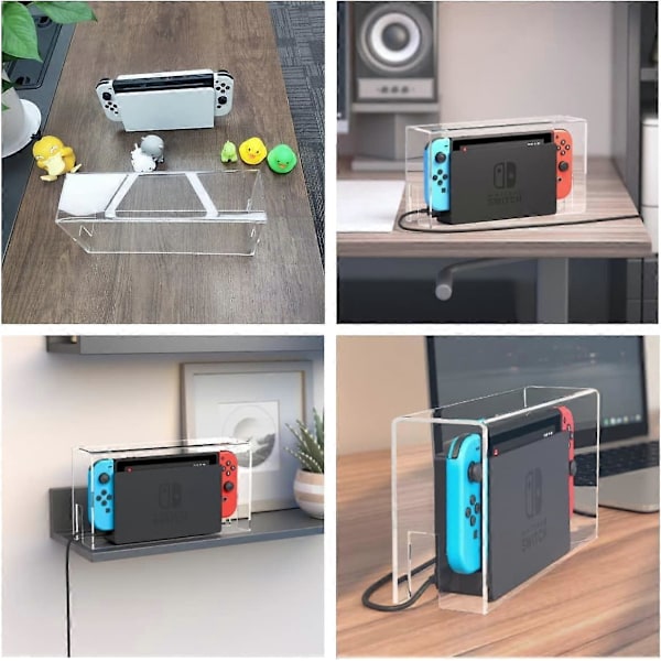 Pölysuoja Nintendo Switch & Switch OLED -konsoleille, Swtich-lisävarusteiden suojaus NS Switch/Switch OLED -konsoleille, vedenpitävä naarmuuntumaton suojus - läpinäkyvä