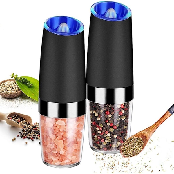 2 elektriske pepperkverner, salt- og pepperkverner, krydderkverner