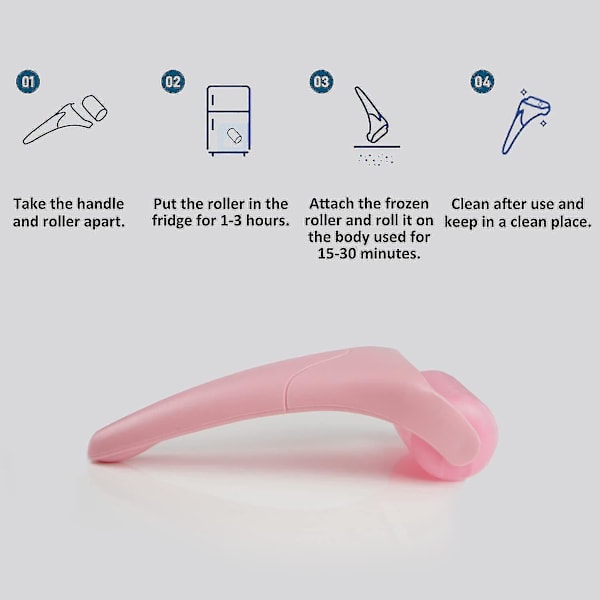 Pink PE Silent Ansigtsmassage Roller Kold Kompres Instrument