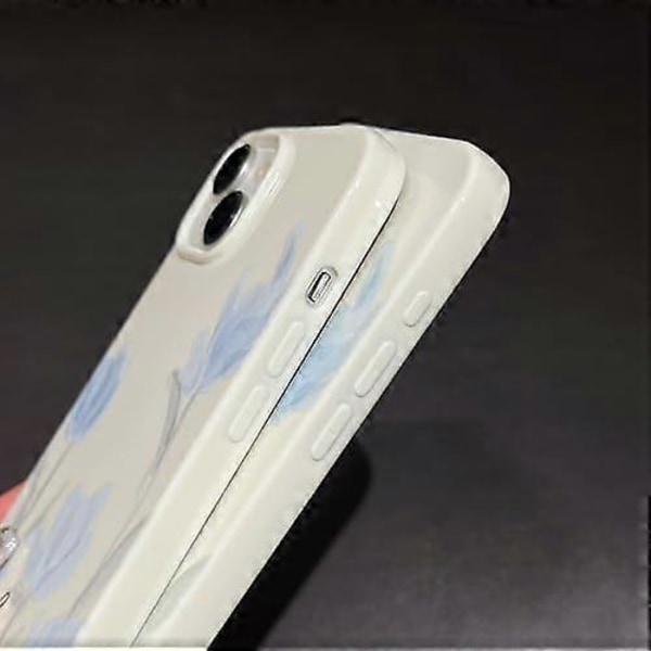 Konstnärlig Blå Tulpan Blomma Mjuk Designad för iPhone Skal
