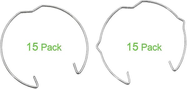 30-pakning fjærlåsringer for GU10 MR16, 50 mm diameter, for innfelte downlights, LED- og halogenlamper
