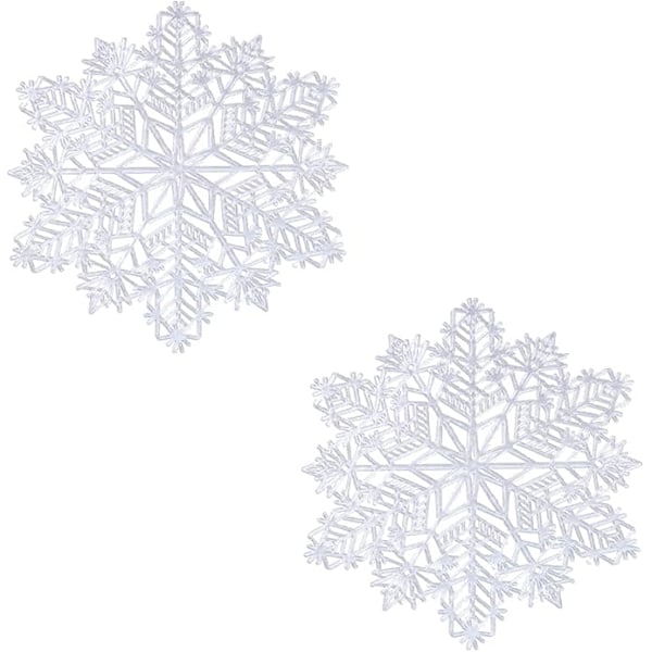2 st julbordsplaceringsunderlägg med runda snöflingor