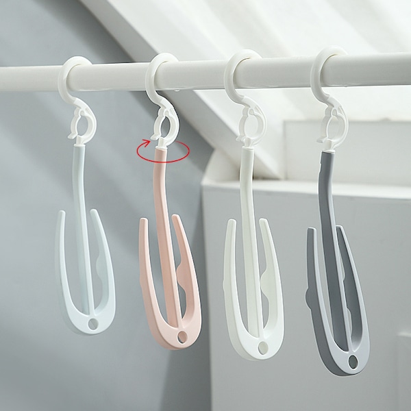 2 stk. stabile og justerbare skohengere, praktisk plast white