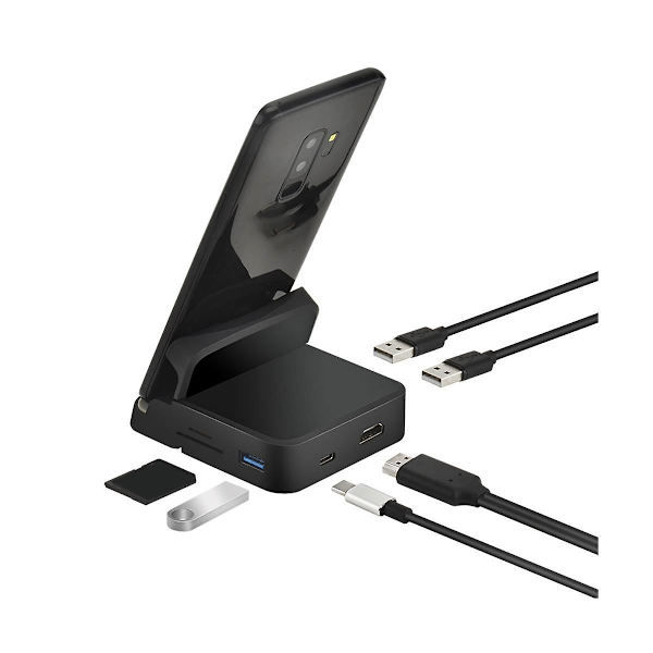 USB-C Hub Dockingstation og Telefonholder - Dex Pad, Strømoplader Kit, Multi-Enhed