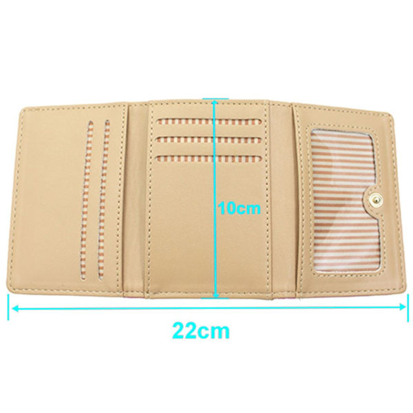 Plånbok Trifold Design Kortförvaring Konstläder Vikbar Plånbok