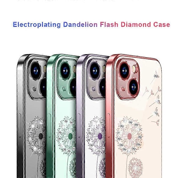 iPhone 14 Plus -puhelimen sähköpinnoitettu timanttivoikukka TPU-puhelinkotelo