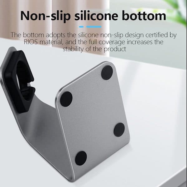 Ladeholder for klokke i aluminiumslegering - Ladestativ, grå Gray