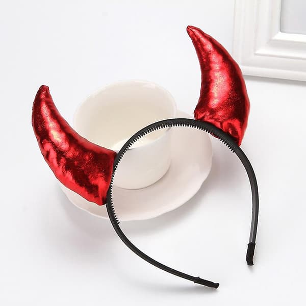 Gothic Devil Horns Hodeplagg - Oksehorn Hodebånd Kostyme Cosplay Prop, Halloween Julebord Gothic Hodeplagg for Kvinner Jenter