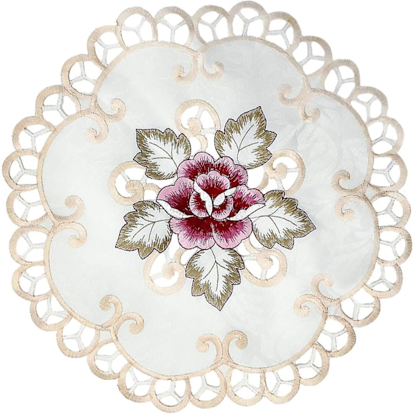 4 stk. brodert blonde hul sirkulær sovematte vasematte