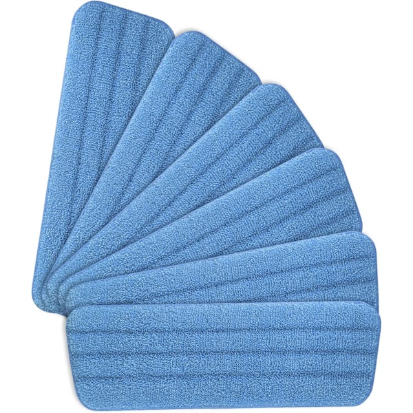 Mop Pads, 6 stycken Mikrofiber Rengöringsdynor Blå