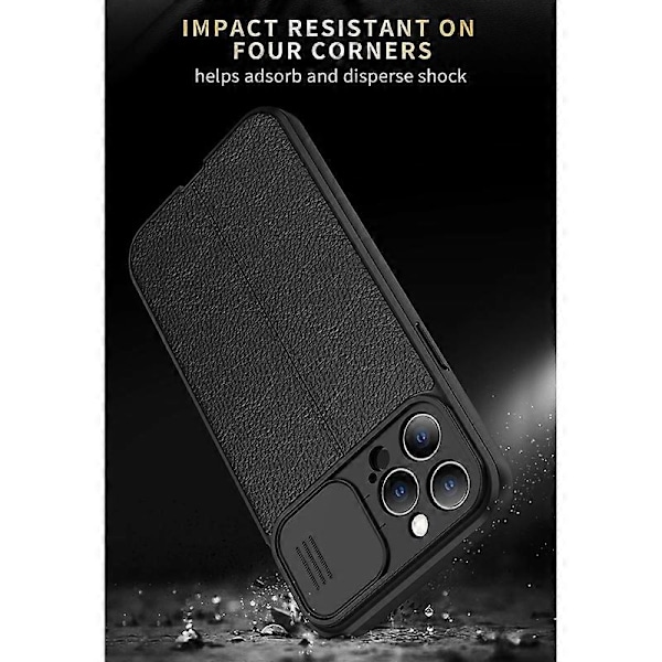 iPhone 14 Pro Litsi-kuvioinen liukuva Camshield TPU -suojapuhelinkotelo
