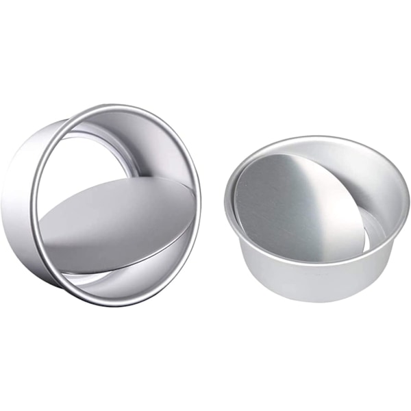 2 Runde Kageforme, Bagning Form, Non-Stick, Sølv