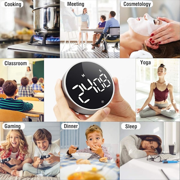 Køkkenur, magnetisk nedtællings LED digital ur
