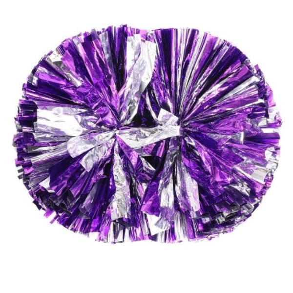 2 metallfolie cheerleading pompoms lila silver purple silver