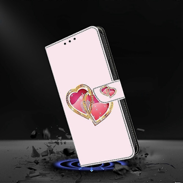 Skal till iPhone 16 Mönstertryckt Skyddande Läder Flip Fodral