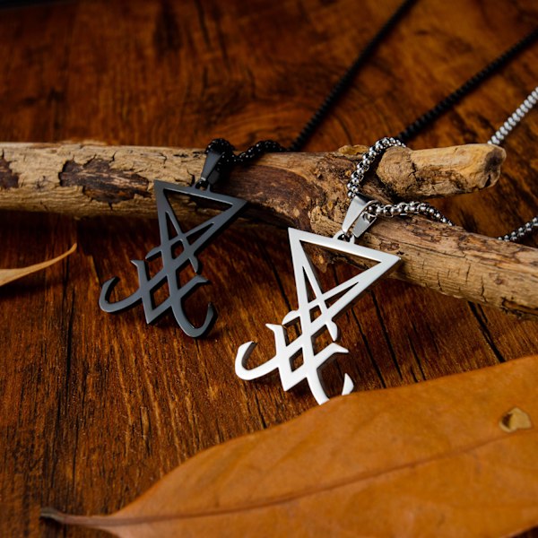 Rustfrit Stål Gotisk Hexe Signet Lucifer Badge Satanisk Kirke sliver