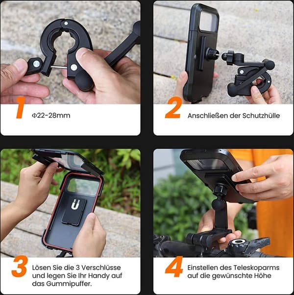 Cykeltelefonhållare, Vattentät Smartphonehållare med Pekskärm