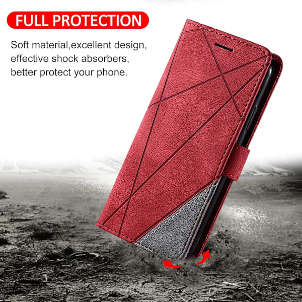 Läderfodral för iPhone 11, Geometriskt Plånboksfodral med Magnet