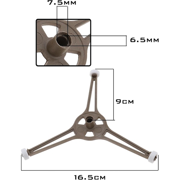 Universal Mikrovågsugnsplatta med Trearmad Stativ 24,5 cm