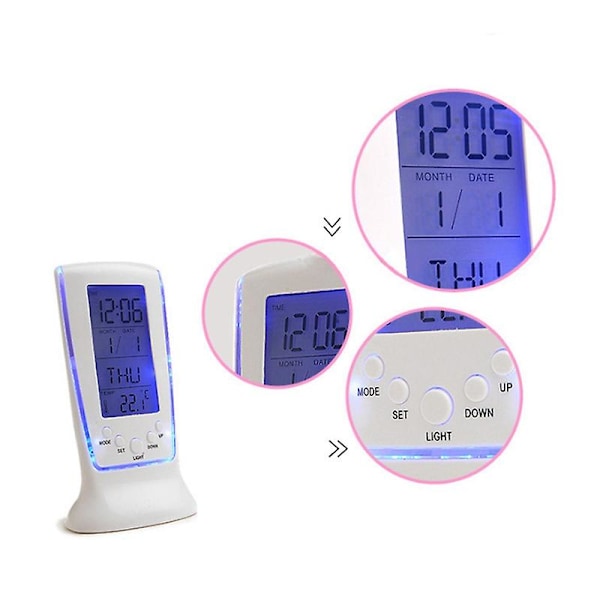 Greedy Sleep Termometer Ur med LED Display Digital Vækkeur