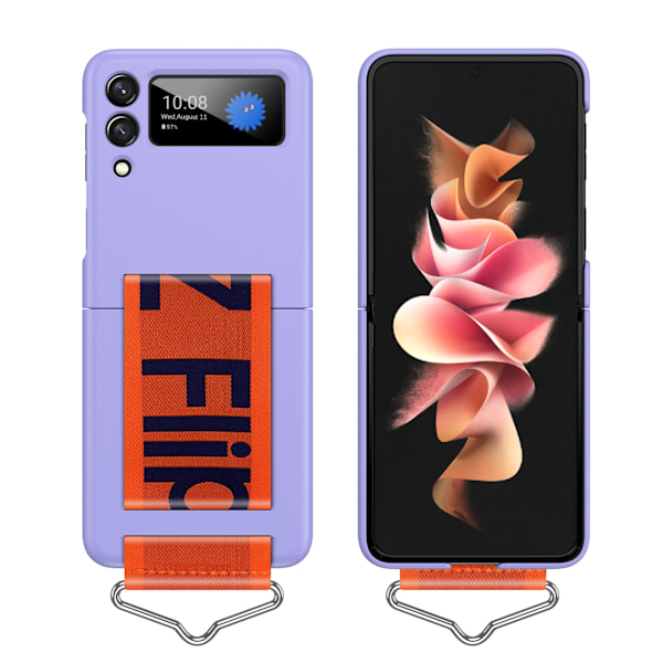 Silikoneetui med stativ til Samsung Galaxy Z Flip 3 purple