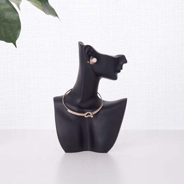 Smyckesdisplaybyst i Resin Elegant Halsband Örhängen white