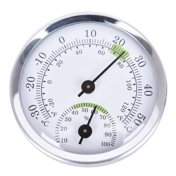 Analog inomhus hygrometer Temperaturmätare Silver Silver
