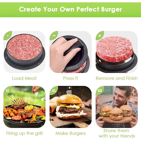 Multi-storleks Burgerpress Burger Patty Form 3 i 1