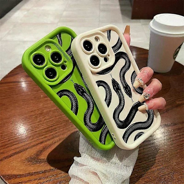 Sødt Doodle Sjovt Slange Cover til IPhone 14 Pro Max