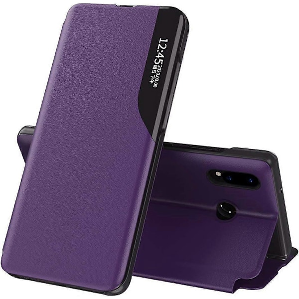 Telefoncover til Huawei P30 Lite, Huawei P30 Lite Cover Bookstyle Clear View Vindue Flip Stødsikkert PC-skal PU Læder Flip Wallet Case med Støttefod