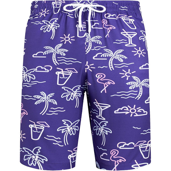 Miesten Havaiji-paita ja shortsit Setti Normaali Istuvuus Lyhythihainen Rento Hauska Flamingo-rantapaitasetti XL