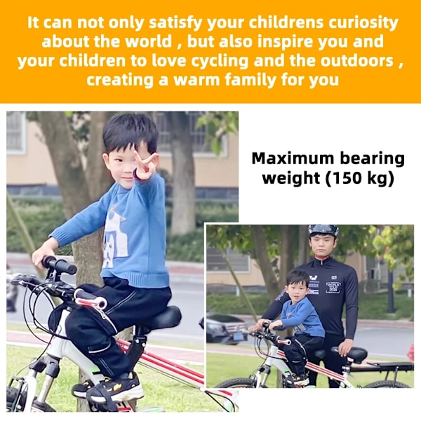 Frammonterad barncykelsits för mountainbike för 2 3 4 5 år, såld mjuk babysits