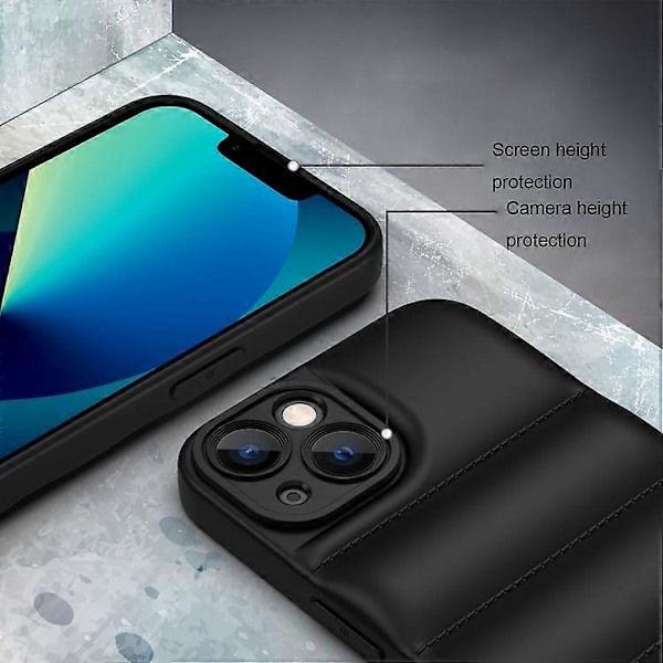 Mobilskal för iPhone 15 Eiderdown Airbag Stötsäkert Skal (Svart)
