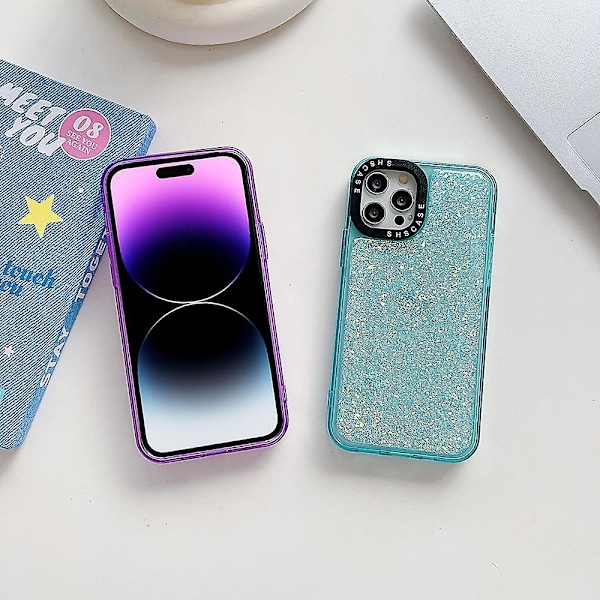 Glitter Epoxy -puhelinkotelo iPhone 15 Plus -puhelimelle