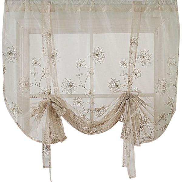 Polyester Blomstertrykk Drapering Korte Gardiner For Hjemmeinnredning