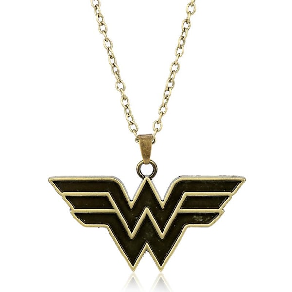 Wonder Woman W-bokstav halsband stickad kedja filmtillbehör gold