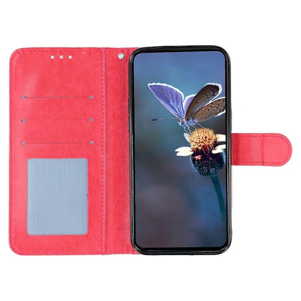 iPhone 15 -puhelimen suojakotelo pitsikukilla, PU-nahkainen lompakkokotelo