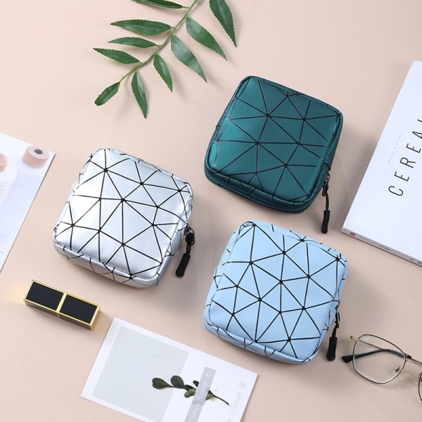 Sanitetsbind Opbevaringspose Menstruationskop Pose Pige Rejse Geom blå blue