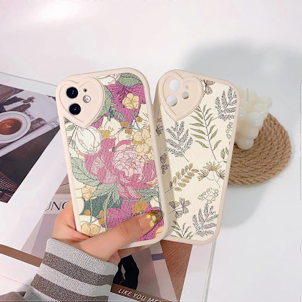 Yhteensopiva iPhone 11 -kotelo Söpö Karhu Kukka Kukka Rakkauslinssipuskurisuojalla Tytöille Naisille Pehmeä TPU Iskunkestävä Suojaava Tyttömäinen iPhonelle