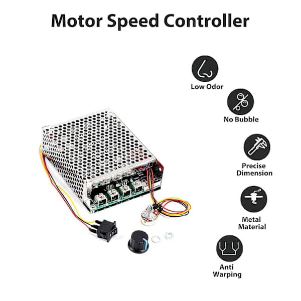 DC 10-55V 100A 3000W Motorhastighetskontroller Reversibel PWM-kontroll Fremover- og bakoverregulator Sølv