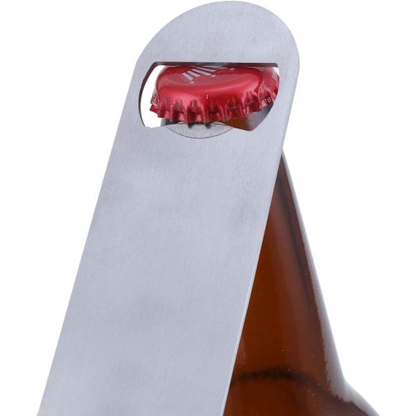 10 st Ölflasköppnare, Platt flasköppnare i rostfritt stål med belagt handtag (Silver)