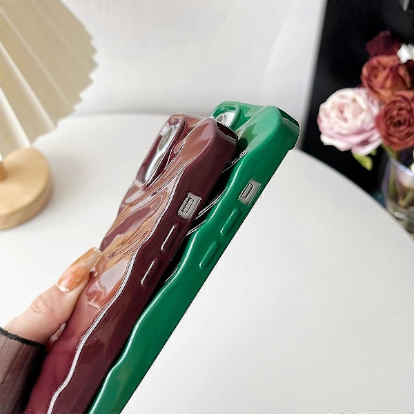 Caseative etui til iPhone 13, vandbølgemønster krøllet bølgeform blød kompatibel med iPhone etui (iPhone 13, hvid)