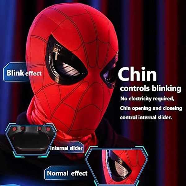 Mascara Spiderman Hovedbeklædning Cosplay Bevægelige Øjne Elektronisk Maske Spider Man 1:1 Hagekontrol Elastisk Legetøj Til Voksne Børn Gave