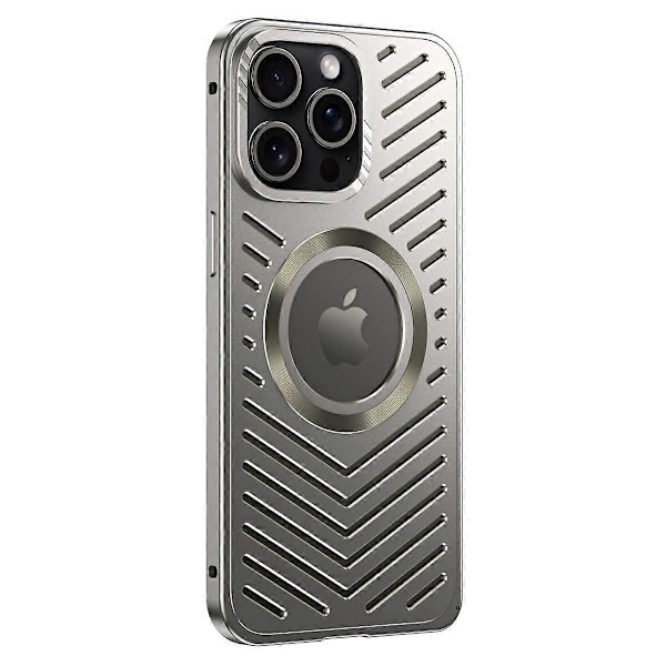 Til iPhone 15 Pro Max Cover Varmeafledning Hul Aluminium Legering Telefon Cover