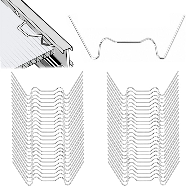 Växthusglasklämmor, 125 st W Växthusklämmor Rostfritt Stål Växthusglasklämmor