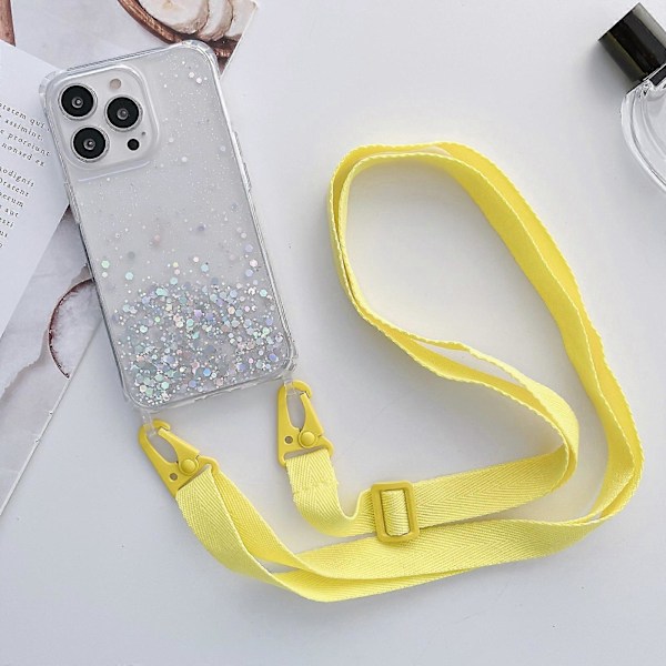 Glitter Epoxy Clear Fodral med Snodd för iPhone 13 mini