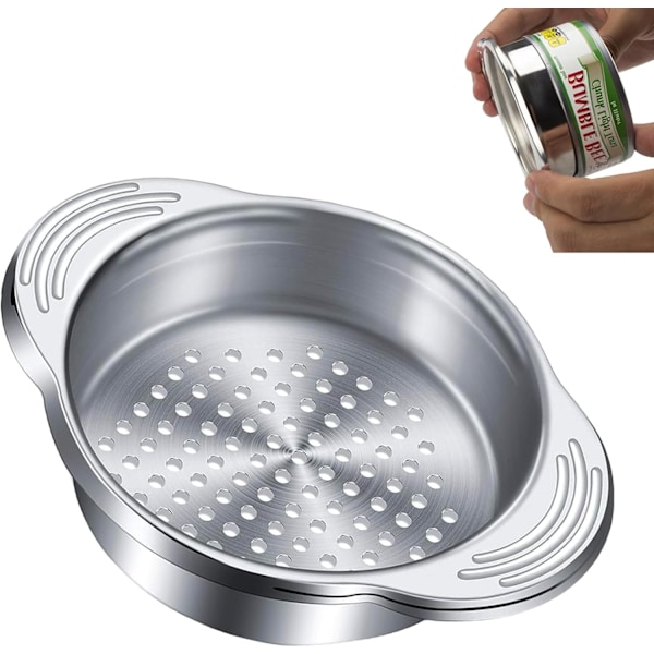 Matburksil i rostfritt stål, silpress för burkar, metallburksavrinare för tonfisk, bönor eller grönsaker, diskmaskinsäker