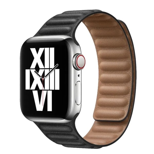 Nahkaranneke Apple Watch Band 45mm 41mm 44mm 40mm Alkuperäinen Magneettinen Loop Link Rannekoru iWatch Ultar2 49mm 9 8 7 6 SE 3 42mm Harmaa Gray