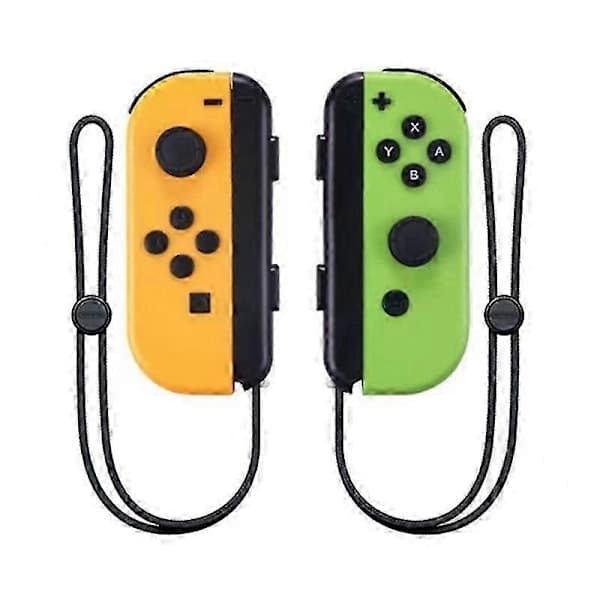 Joycon trådlös handkontroll för Nintendo Switch, stöder väckningsfunktion, vänster höger fjärrkontroll med handledsrem gul grön gul grön Yellow Green